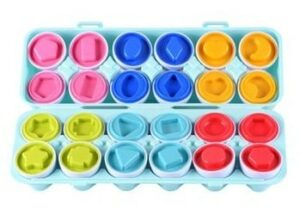 סט 12 ביצים להתאם צורה ולימוד צבעים | משחק התפתחותי מבית לי-גיא