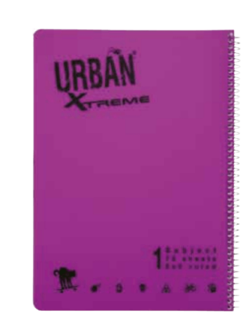 URBAN מחברת ספירלה  1 נושא  A4 שורה [גדול]