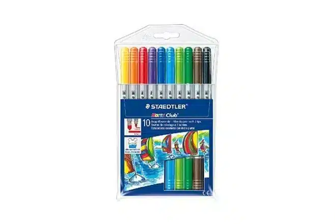 סט 10 טושים ראש לבד דו צדדי STAEDTLER - NORIS CLUB