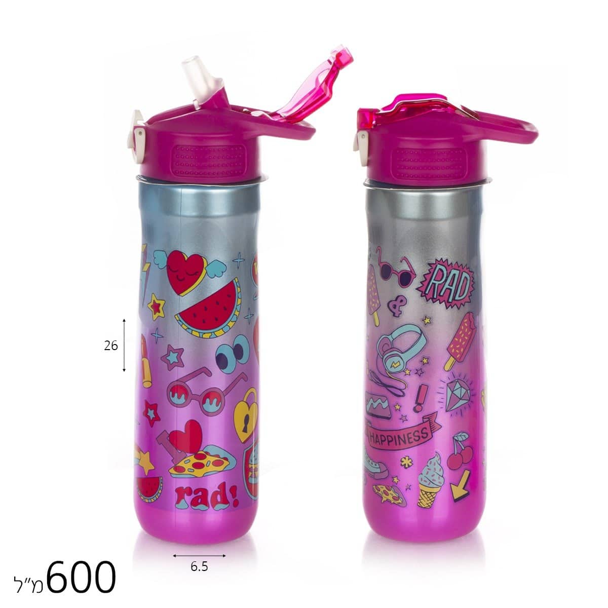בקבוק לחיצה מבריק 600 מ”ל