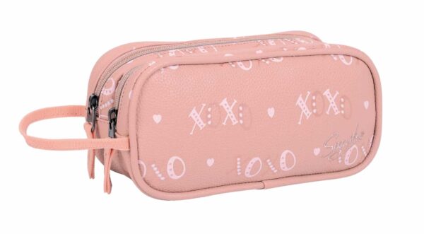 קלמר 2 תאים COOL דגם-ורוד XOXO ALLOVER