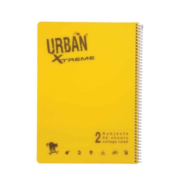 URBAN מחברת ספירלה 2 נושאים  A4 שורה