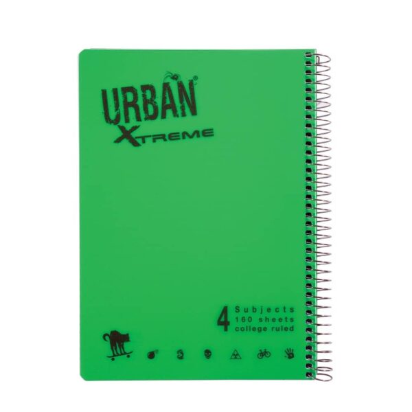 URBAN מחברת ספירלה  4 נושא A4 שורה [גדול]