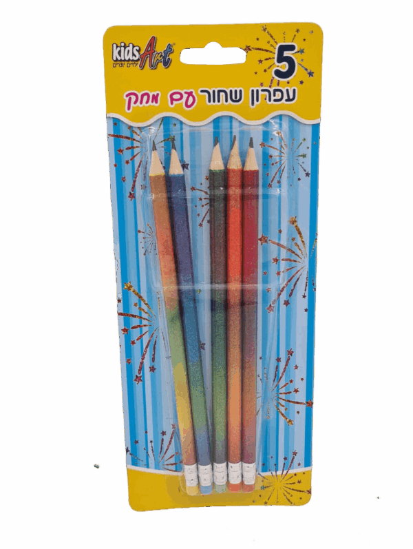 סט 5 עפרונות +מחק גליטר -קידס ארט