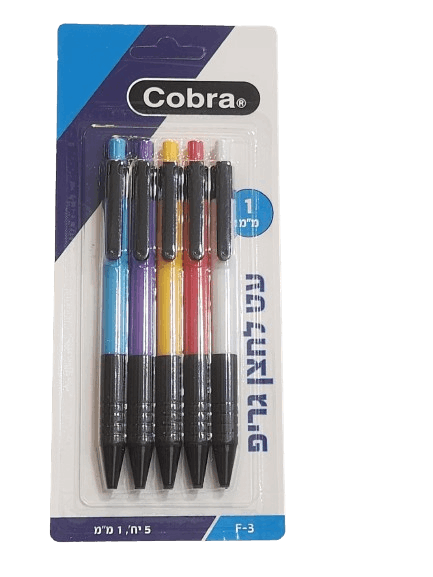 5 עט לחיץ גריפ כחול