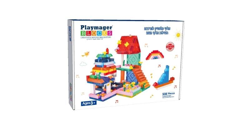 חלקי פלסטיק להרכבה בשילוב חלקי מגנט 508 חלקים Playmager