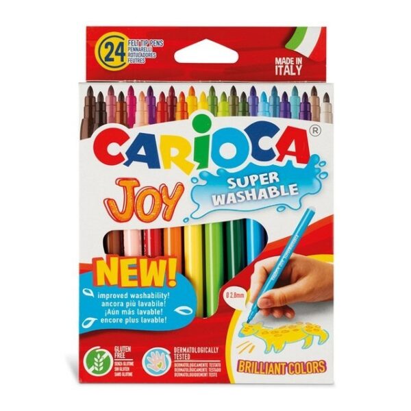 24 טושים רחיצים דקים  CARIOCA איכותיים