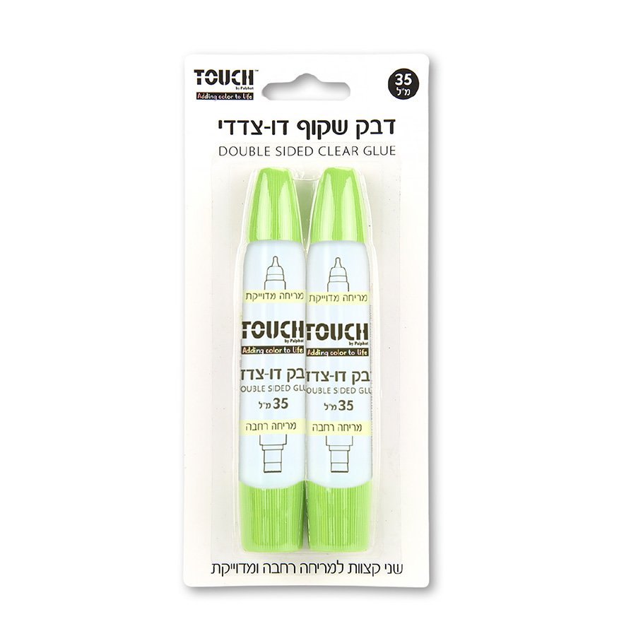 טאץ זוג דבק שקוף דו צדדי 35מ"ל