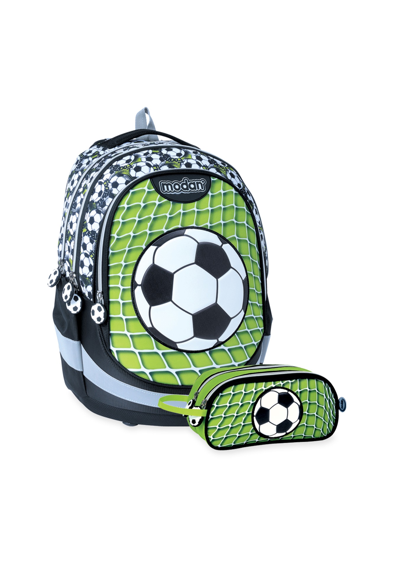 תיק אורטופדי כדורגל ברשת ירוק Air Flex Bag+קלמר לכיתה א' 2026 | קינדר טויס