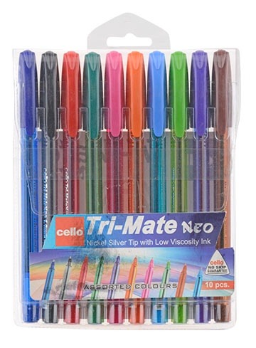 10 עטים 1 מ''מ צבעוני