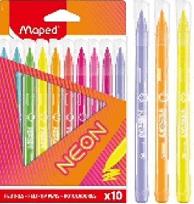 10 טושים NEON רחיץ -מאפד