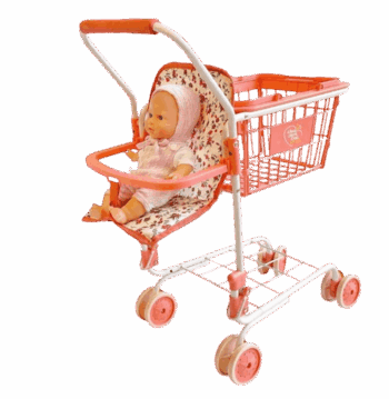 עגלת סופר לילדים +מושב לבובה