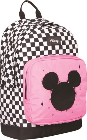תיק ריבועים ורוד Disney Checke קל גב