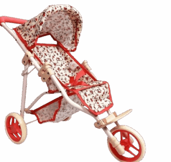 עגלת טיולון 3 גלגלים פרחוני