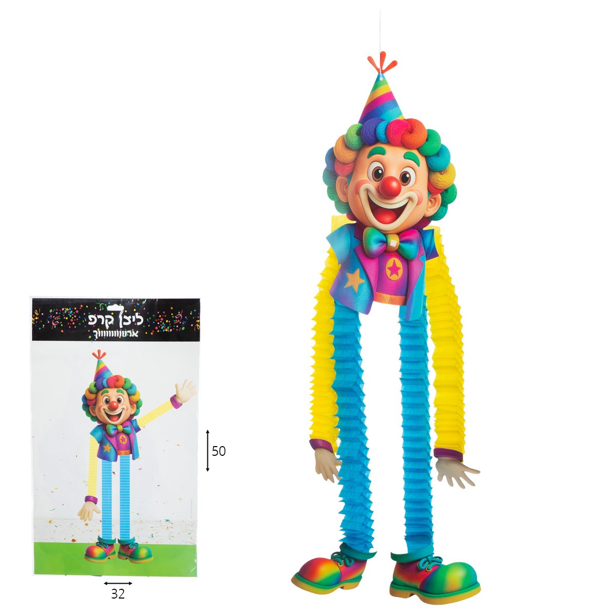 קישוט תליה ליצן קרפ ארוך