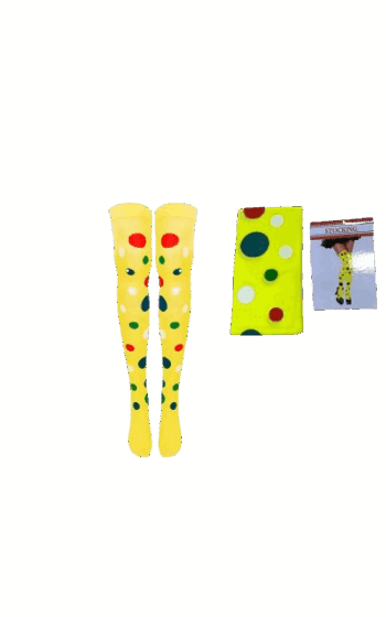 גרביים ליצן ארוכות צהובות עם עיגולים