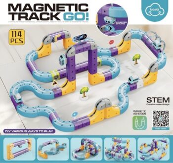 מסלול רכבת מגנטי לילדים Magnetic Track Go – רכבת נטענת | 115 חלקים