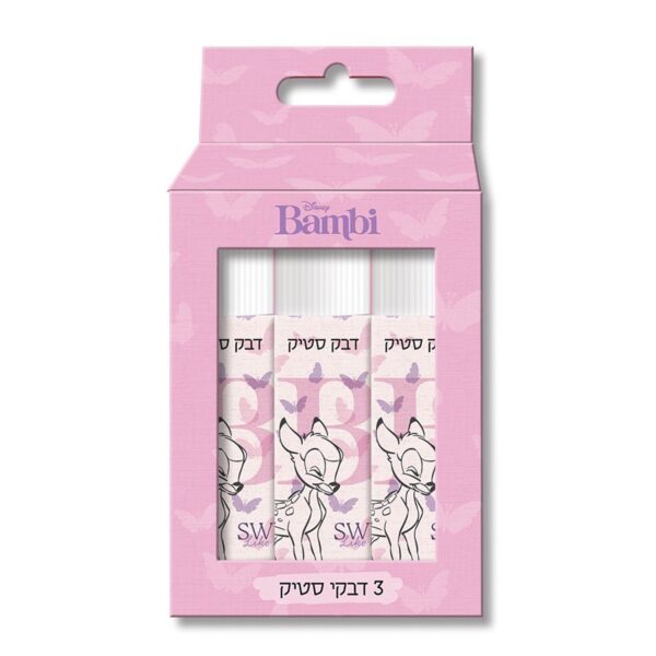 דבק סטיק 15 גרם במבי שלוש יחידות