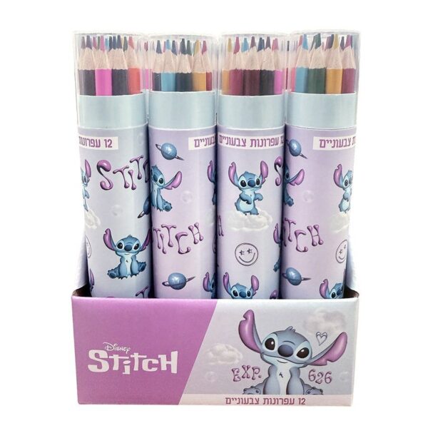 12 עפרונות צבעוניים בגליל קרטון לילו וסטיץ
